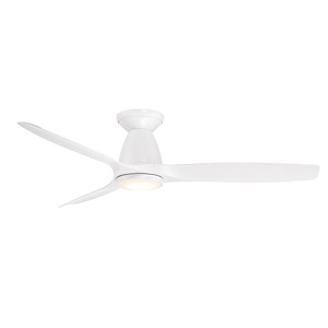 Skylark - 3 Blade Flush Mount Ceiling Fan with Light Kit-11.3 Inches Tall and 54 Inches Wide