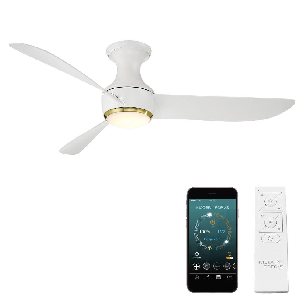 Modern Forms FH-W2203-52L-139852 Corona - 52 Inch 3 Blade Flush Mount Ceiling Fan with Light Kit and Remote Control In Contemporary Style-13.98 Inches Tall