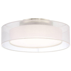 Metropolis-25W 1 LED Semi-Flush Mount in Contemporary Style-18 Inches Wide by 6 Inches High