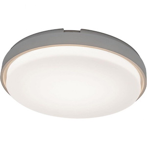 Zenith-26W 1 LED Flush Mount in Transitional Style-15 Inches Wide by 3 Inches High with EM Backup Battery - 1045325