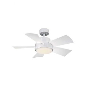 Elf-5 Blade Ceiling Fan with LED Light Kit and Remote Control in Contemporary Style-38 Inches Wide by 14.25 Inches High