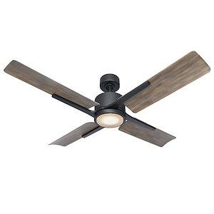 Cervantes-4 Blade Ceiling Fan with Light Kit and Remote Control/Wall Cradle in Traditional Style-56 Inches Wide by 13.9 Inches High