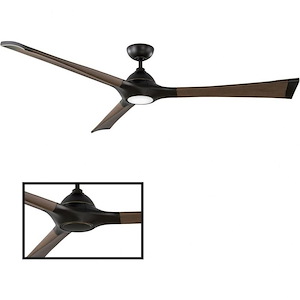 Woody-72 Inch 3 Blade Ceiling Fan with LED Light Kit and Remote Control in Traditional Style-13.38 Inches High