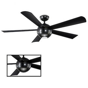 Orb-5 Blade Ceiling Fan with Light Kit and Remote Control in Modern Style-62 Inches Wide by 16 Inches High - 878509