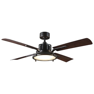 Nautilus-56 Inch 4-Blade Ceiling Fan with Light Kit and Remote Control in Traditional Style-15.25 Inches High