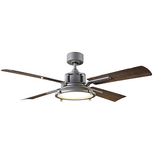 Nautilus-56 Inch 4-Blade Ceiling Fan with Light Kit and Remote Control in Traditional Style-15.25 Inches High