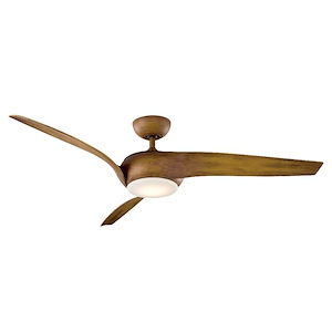 Nirvana-3-Blade Ceiling Fan with Light Kit and Remote Control in Traditional Style-56 Inches Wide by 14.85 Inches High