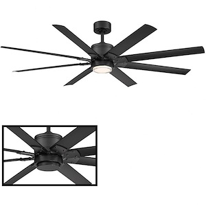 Renegade-52 Inch 8-Blade Ceiling Fan with Light Kit and Remote Control in Modern Industrial Style-15.6 Inches High - 989469