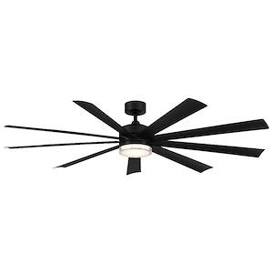Wynd XL-72 Inch 9-Blade Ceiling Fan with Light Kit and Remote Control-14 Inches High
