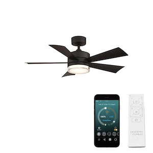 Wynd-42 Inch 5 Blade Ceiling Fan with LED Light Kit and Remote Control in Transitional Style-14 Inches High