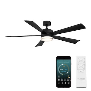 Wynd-52 Inch 5-Blade Ceiling Fan with LED Light Kit-Remote and Remote Control-14 Inches High