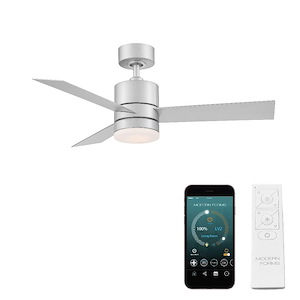 Axis-44 Inch 3-Blade Ceiling Fan with Light Kit and Remote Control in Contemporary Style-15 Inches High