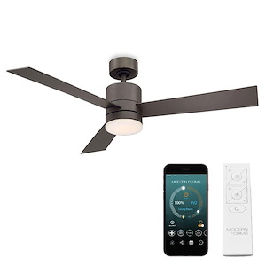 Axis-52 Inch 3-Blade Ceiling Fan with Light Kit and Remote Control in Contemporary Style-15 Inches High