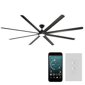 Hydra-120 Inch 8-Blade Ceiling Fan with Light Kit and Remote Control in Industrial Style-17.1 Inches High