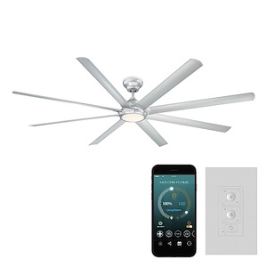 Hydra-96 Inch 8-Blade Ceiling Fan with Light Kit and Remote Control in Industrial Style-17.1 Inches High