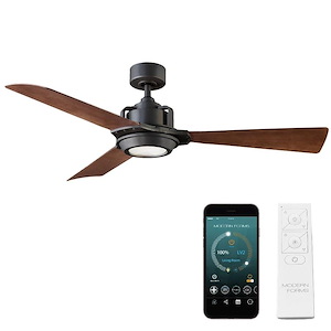 Osprey-56 Inch 3-Blade Ceiling Fan with Light Kit and Remote Control in Traditional Style-14 Inches High