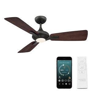 Mykonos 52 Inch 3-Blade Ceiling Fan with Light Kit and Remote Control in Traditional Style-14.75 Inches High