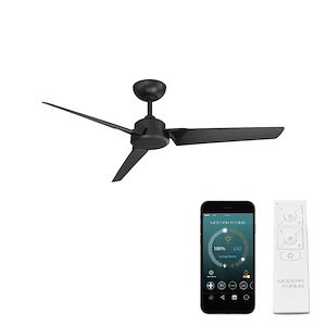 Roboto-52 Inch 3-Blade Ceiling Fan with Remote Control in Contemporary Style-12.75 Inches High