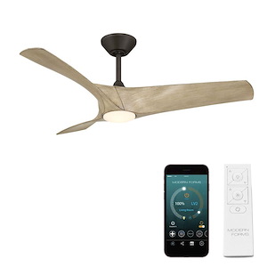 Zephyr - 3 Blade Ceiling Fan with Light Kit-13.88 Inch Tall and 52 Inch Wide - 1402997