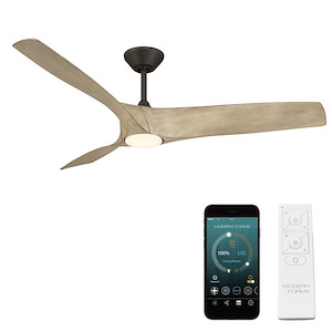 Zephyr - 3 Blade Ceiling Fan with Light Kit-13.88 Inch Tall and 62 Inch Wide - 1402998