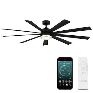 Wynd XL-72 Inch 9-Blade Ceiling Fan with Light Kit and Remote Control-14 Inches High