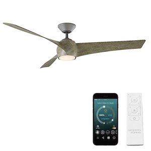 Twirl - 58 Inch 3-Blade Ceiling Fan with Light Kit and Remote Control-14 Inches Tall