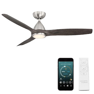 Skylark - 3 Blade Ceiling Fan with Light Kit-14.7 Inches Tall and 54 Inches Wide