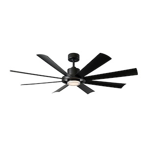 Aura - 8 Blade Ceiling Fan with Light Kit-15.6 Inches Tall and 60 Inches Wide