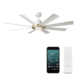 Aura - 8 Blade Ceiling Fan with Light Kit-15.6 Inches Tall and 60 Inches Wide