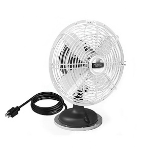 Oscillating Plug-in Desk Fan with Three Speed Motor Control in Traditional Style-17.5 Inches Wide by 20.9 Inches High
