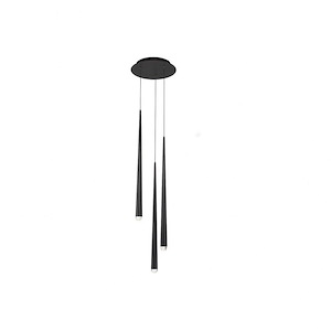 Cascade-23W 3 LED Round Chandelier in Modern Style-12 Inches Wide by 28 Inches High