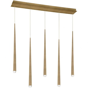 Cascade-38W 5 LED Linear Chandelier in Modern Style-5.5 Inches Wide by 28 Inches High - 880620