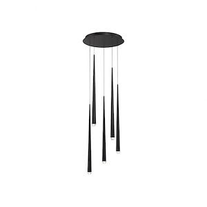 Cascade-38W 5 LED Round Chandelier in Modern Style-17 Inches Wide by 28 Inches High - 880607
