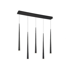 Cascade-38W 5 LED Linear Chandelier in Modern Style-5.5 Inches Wide by 28 Inches High