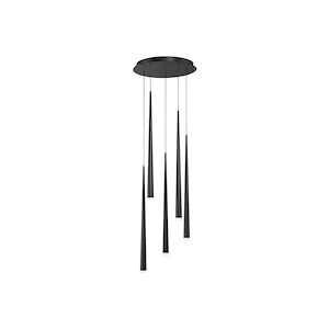 Cascade-38W 5 LED Round Chandelier in Modern Style-17 Inches Wide by 28 Inches High - 880608