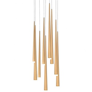 Cascade-68W 9 LED Round Chandelier in Modern Style-17 Inches Wide by 28 Inches High