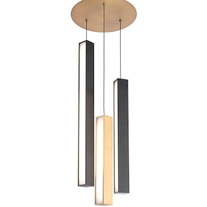 Chaos-19W 3 LED Round Pendant in Mid-Century Modern Style-11.75 Inches Wide by 33 Inches High