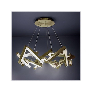 Chaos-40W 21 LED Round Chandelier in Mid-Century Modern Style-34 Inches Wide by 10 Inches High - 880630