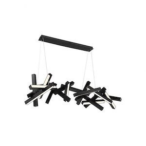 Chaos-58W 19 LED Linear Chandelier in Mid-Century Modern Style-72 Inches Wide by 19 Inches High