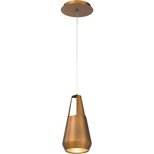 Ingot-11.5W 1 LED Mini Pendant in Contemporary Style-6 Inches Wide by 10 Inches High