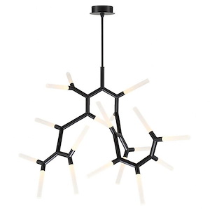Isotope-47W 18 LED Chandelier in Mid-Century Modern Style-28 Inches Wide by 40 Inches High