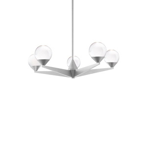 Double Bubble - 19W 5 LED Chandelier In Transitional Style-7 Inches Tall and 22.25 Inches Wide