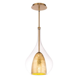 Helios - 12W 1 LED Mini Pendant In Mid-Century Modern Style-17.38 Inches Tall and 10 Inches Wide