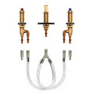 M-Pact - Two Handle Roman Tub Valve 10 Inch - 24 Inch Center 1/2 Inch Crimp Ring Pex Cold Expansion Pex Connection - 11.75 Inches W x 2.75 Inches H