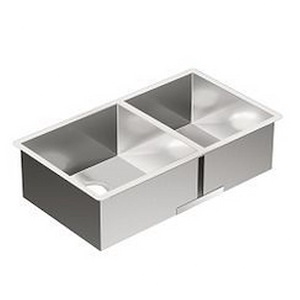 Prep - 31-1/2X18 Steel 18 Gauge Double Bowl Sink - 21.2 Inches W x 11.2 Inches H - 1323164