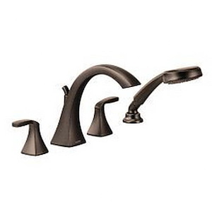 Voss - Two-Handle Roman Tub Faucet Includes Hand Shower - 11.18 Inches W x 3.7 Inches H