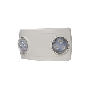 3.6W 2 LED Compact Dual Head Emergency Light with 4W Remote Capability-4.25 Inches Tall and 7.63 Inches Wide
