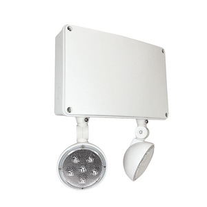 6W 2 LED Dual Head Self-Diagnostic Emergency Light with Battery Backup-11.5 Inches Tall and 10.25 Inches Wide