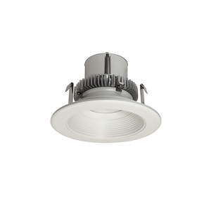 Cobalt Click - 12W LED 4 Inches Retrofit Round Baffle with 0-10V/Triac/ELV and Pre-Wired for Emergency-3.75 Inches Tall and 5.25 Inches Wide - 1331318