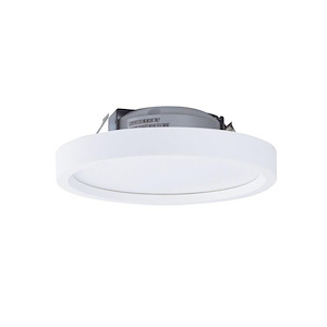 Surf - 11W LED Regressed Edge-Lit Flush Mount with Round Baffle-1.75 Inches Tall and 5.38 Inches Wide